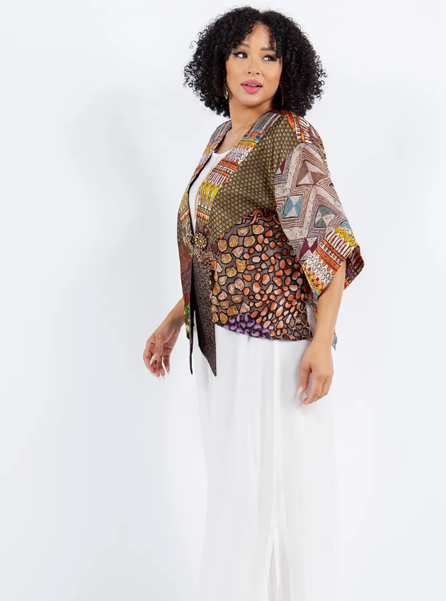 Sterling Style Frog Closure Jacket - 5796J CHESTNUT