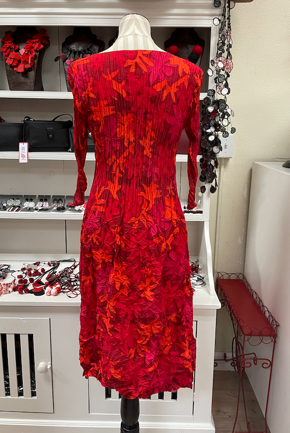 Alquema 3/4 Sleeve Smash Pocket Dress - AUTUMN LEAVES