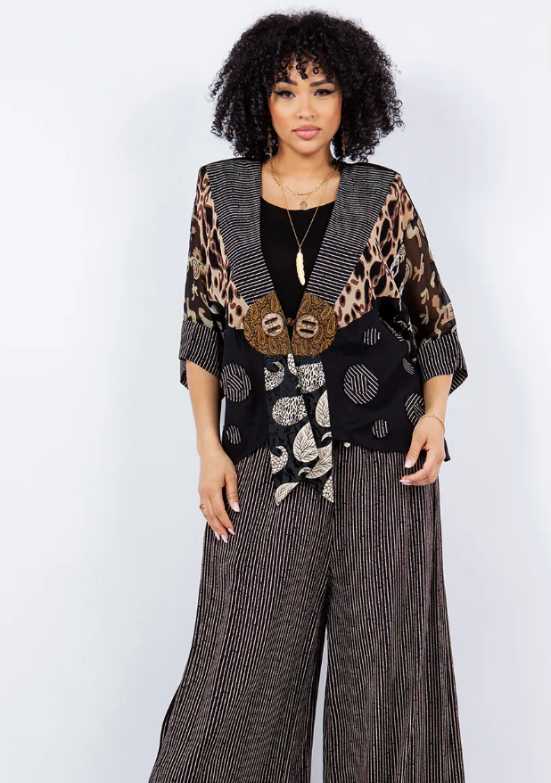 Sterling Style Frog Closure Jacket - 5775J BLACK