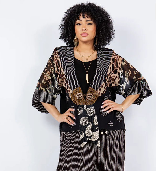 Sterling Style Frog Closure Jacket - 5775J BLACK