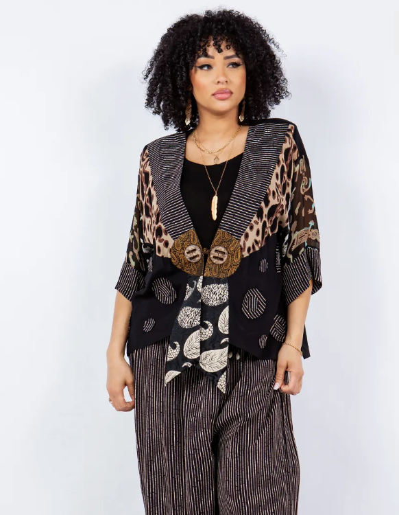 Sterling Style Frog Closure Jacket - 5775J BLACK