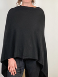 Dolma Cashmere Poncho - BLACK