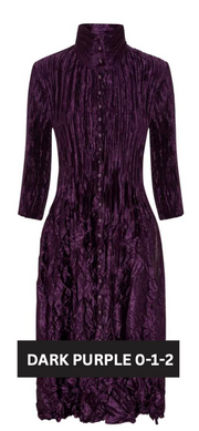 Alquema Metallic Nehru Coat Dress - DARK PURPLE