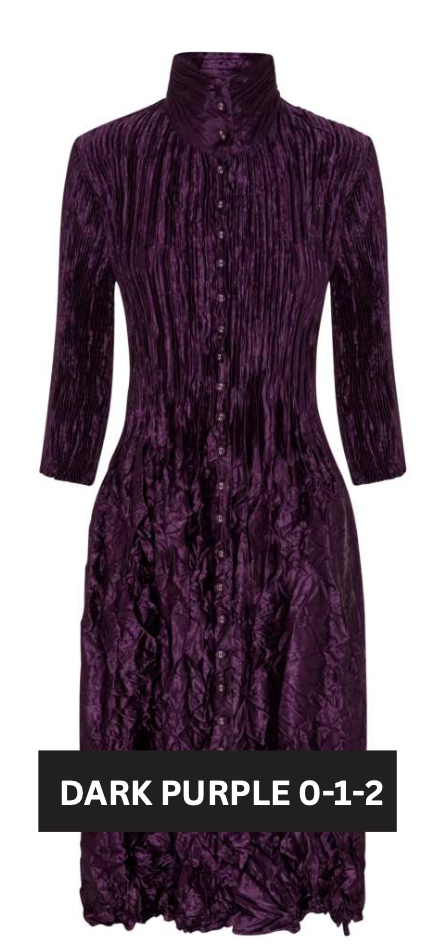 Alquema Metallic Nehru Coat Dress - DARK PURPLE