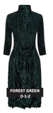 Alquema Metallic Nehru Coat Dress - FOREST GREEN