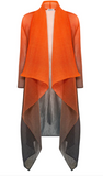 Alquema Long Collare Coat - TANGERINE OMBRE