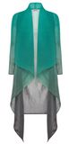 Alquema Long Collare Coat - VIVID GREEN TO SHADOW