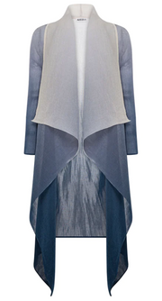Alquema Long Collare Coat - MARSHMELLO TO INDIGO