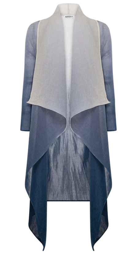 Alquema Long Collare Coat - MARSHMELLO TO INDIGO