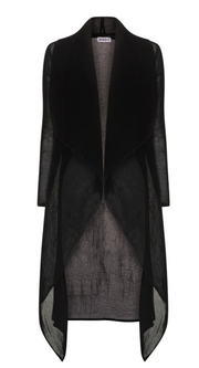 Alquema Long Collare Coat - BLACK