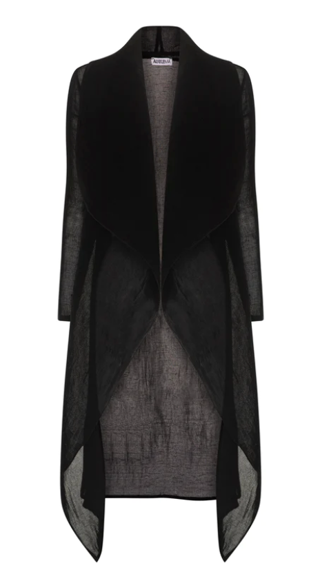 Alquema Long Collare Coat - BLACK