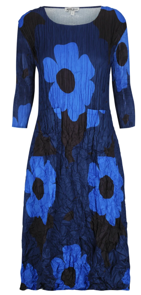 Alquema 3/4 Sleeve Smash Pocket  Dress - INDIGO WAY