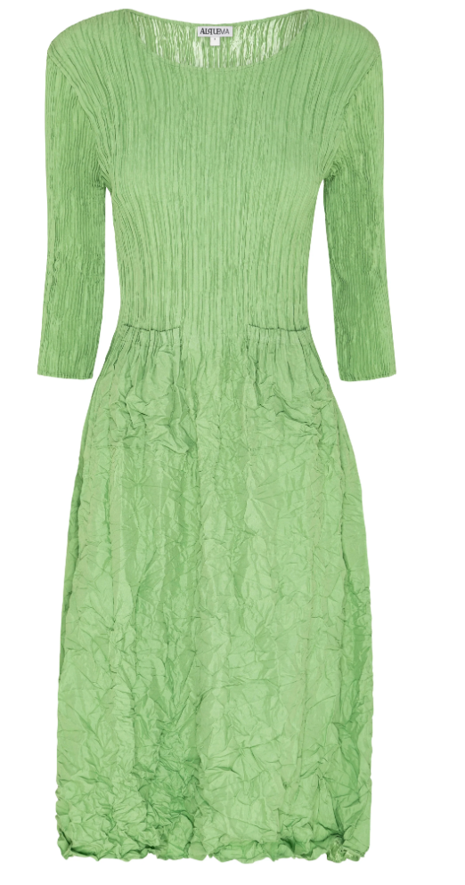 Alquema 3/4 Sleeve Smash Pocket  Dress - PISTACHIO
