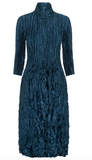 Alquema Metallic Nehru Coat Dress - STEEL BLUE - SIZE 0 ONLY