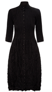 Alquema Nehru Coat Dress - BLACK