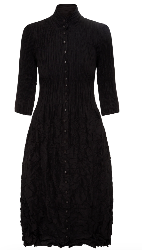 Alquema Nehru Coat Dress - BLACK