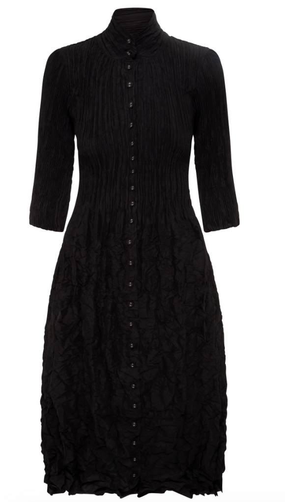 Alquema Nehru Coat Dress - BLACK