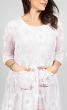 Alquema 3/4 Sleeve Smash Pocket  Dress - PALE PINK FLOWER SPOT