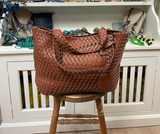 Ilse Jacobsen Reversible Tote -  BURNT CARMEL/METALLIC BROWN