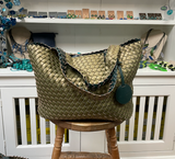 Ilse Jacobsen Reversible Tote -  BEETLE/DARK GREEN METALLIC