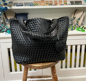 Ilse Jacobsen Reversible Tote -  BLACK/GUN METAL