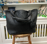 Ilse Jacobsen Reversible Tote -  BLACK/GUN METAL