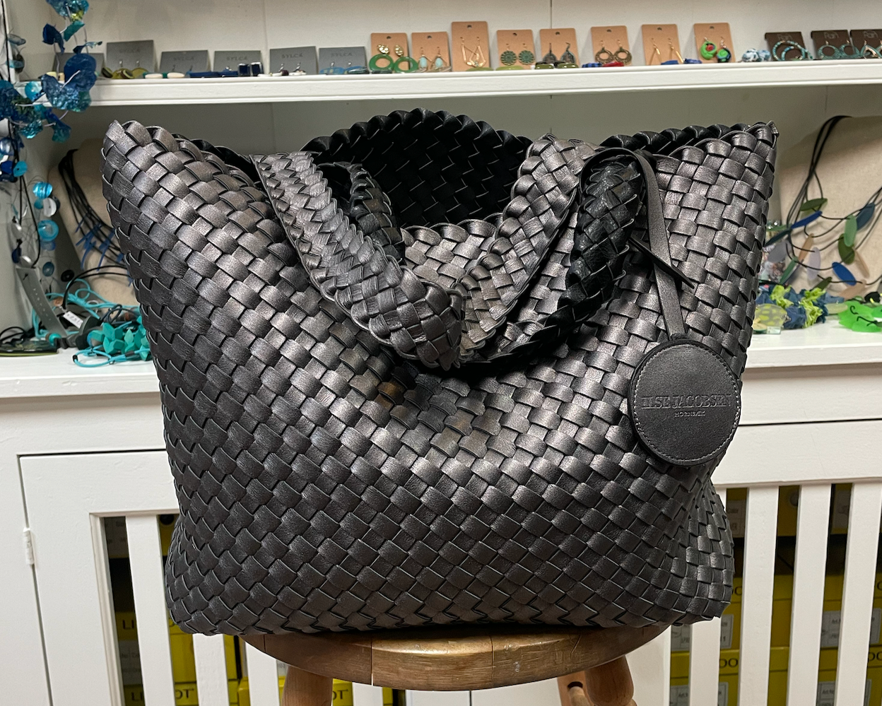 Ilse Jacobsen Reversible Tote -  BLACK/GUN METAL