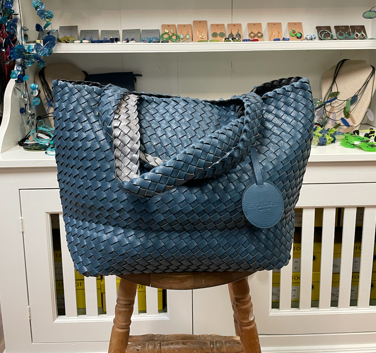 特別価格ILSE JACOBSEN Woven Tote Bag 08 | Orion blue/Antique