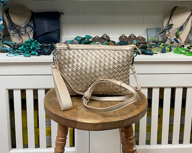 Ilse Jacobsen Woven Crossbody - PLATIN