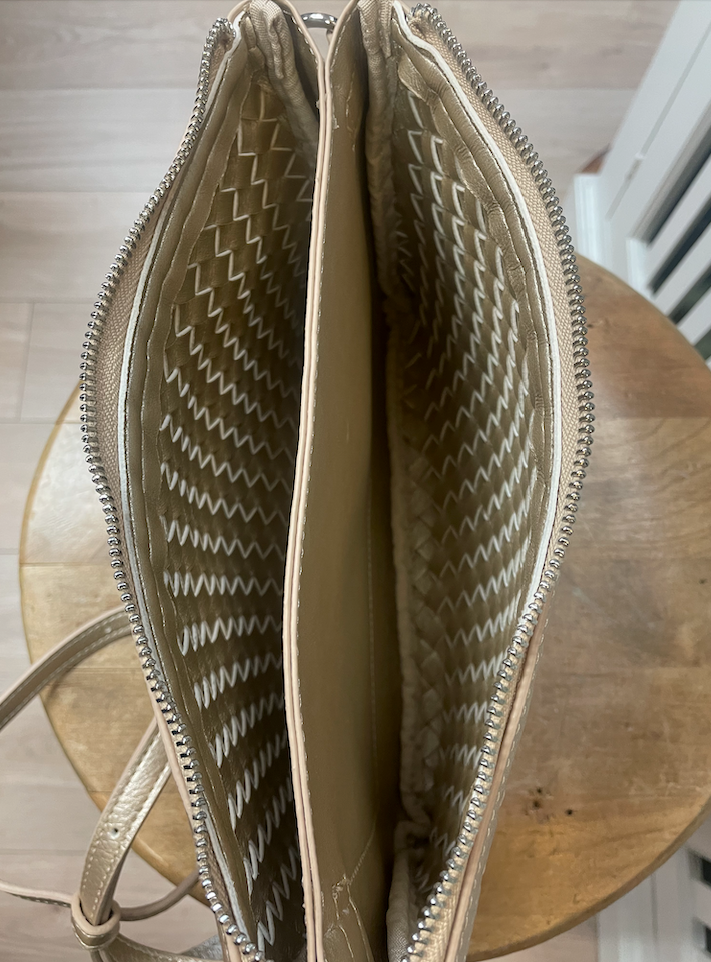 Ilse Jacobsen Woven Crossbody - PLATIN