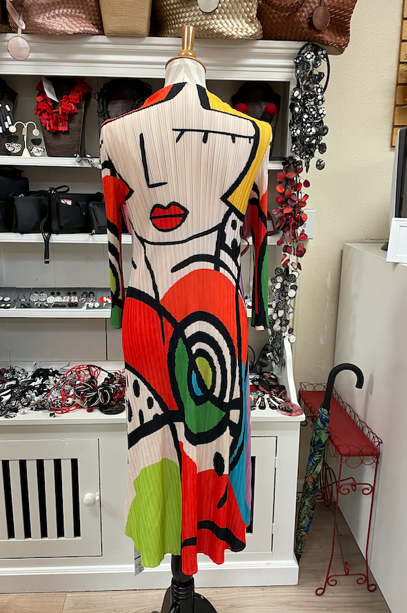 Vanite Couture Face Dress - 8680 - RED/GREEN MULTI