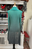 Alquema Long Collare Coat - VIVID GREEN TO SHADOW