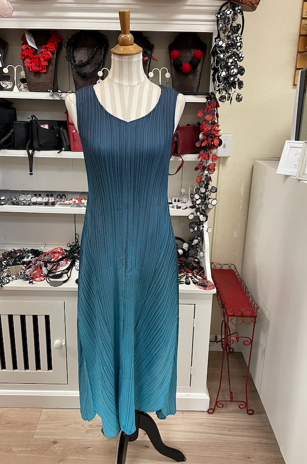 Alquema Long Estrella Dress - INDIGO TO AQUA
