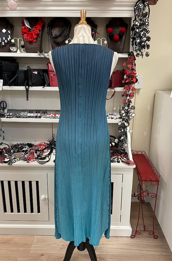 Alquema Long Estrella Dress - INDIGO TO AQUA