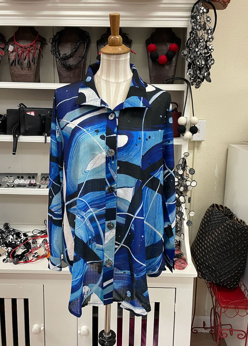 DAMEE Neon Space Long Shirt Tunic-7098- BLUE