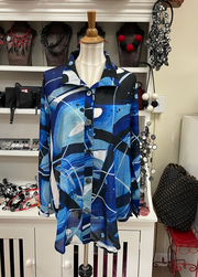 DAMEE Neon Space Long Shirt Tunic-7098- BLUE