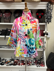 DAMEE WATERCOLOR FLOWER PEPLUM JKT- 4868 - PNK