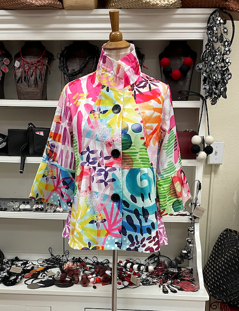 DAMEE WATERCOLOR FLOWER PEPLUM JKT- 4868 - PNK