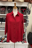 URU Button Down Top - C417 COUNTRY RED