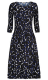 Alquema 3/4 Sleeve Smash Pocket  Dress - BLACK DYNASTY