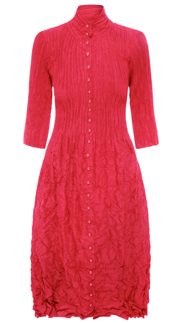 Alquema Nehru Coat Dress - RASPBERRY