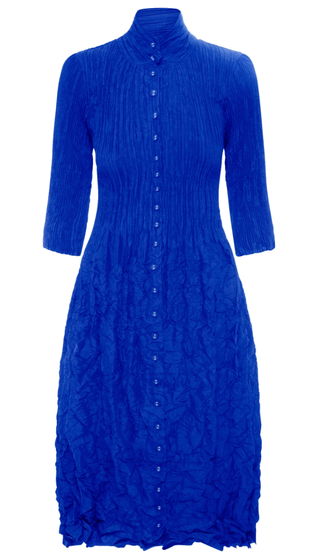 Alquema Nehru Coat Dress - ROYAL BLUE