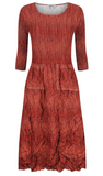 Alquema 3/4 Sleeve Smash Pocket  Dress - TANGERINE DENIM