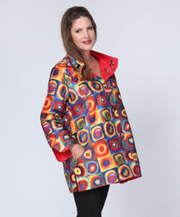 Oopera Reversible Raincoat - SQUARES WITH CONCENTRIC CIRCLES BY WASSILY KANDINSKY - J8839RW-6