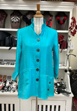 Ali Miles Woven Wire Collar Jacket - A54132BM - TURQUOISE