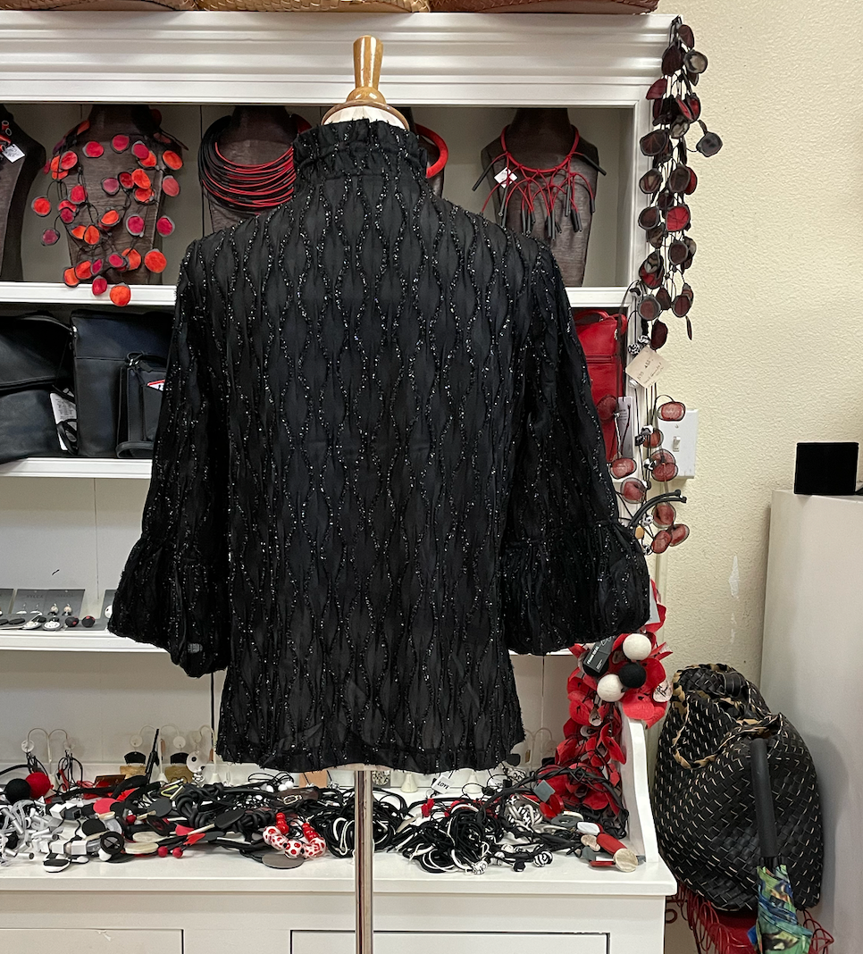 DAMEE SPARKLING OGEE RUFFLE JKT- 2397 - BLK