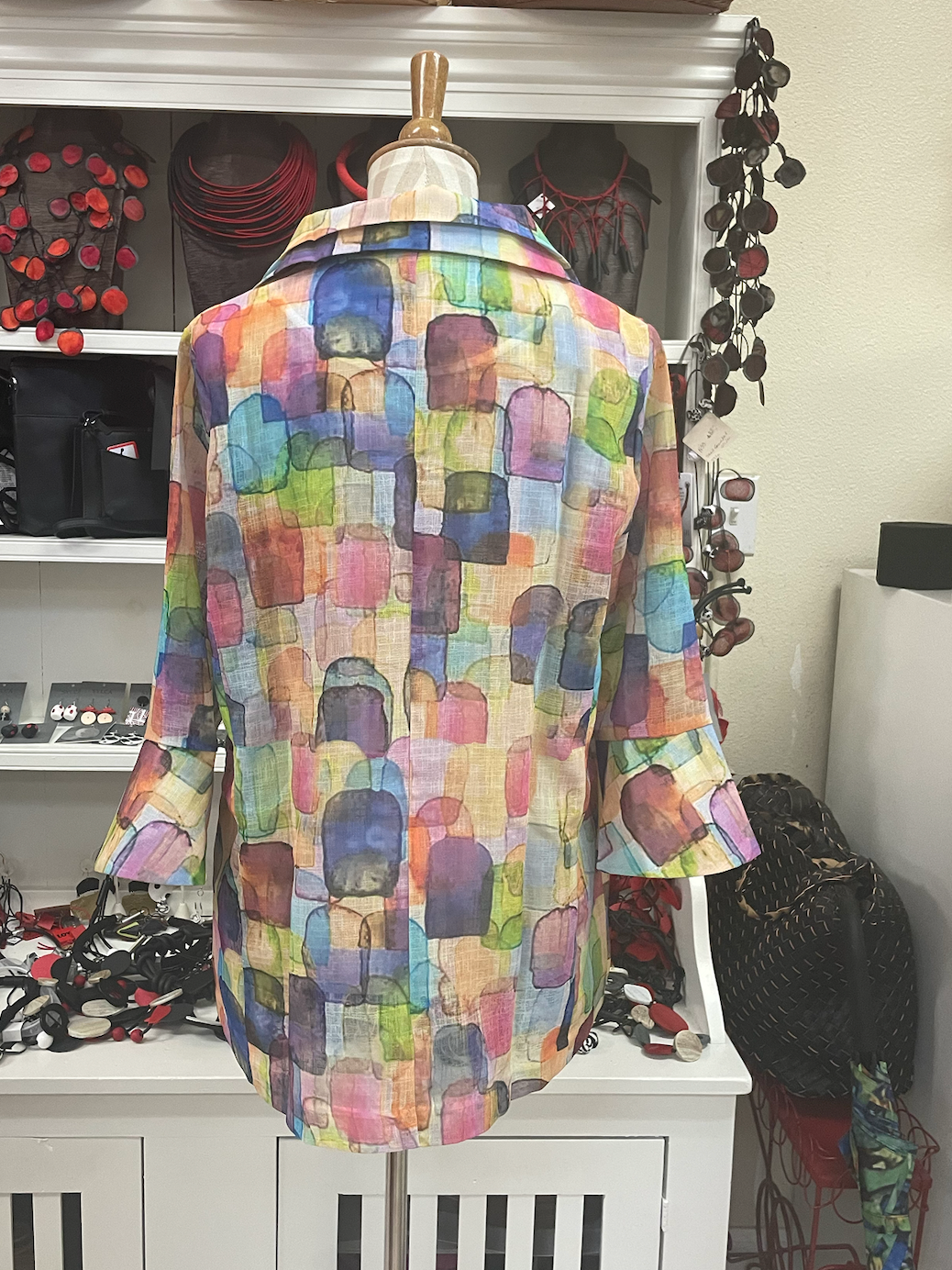 DAMEE SEAMLESS WATERCOLOR DOUBLE COLLAR JKT- 4889 - YLW