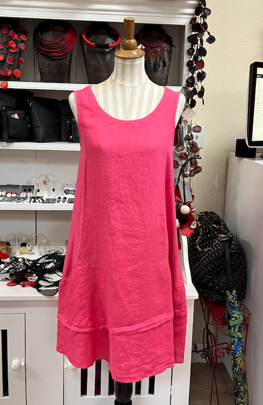 CUT LOOSE - Linen Combo Asym Tunic Dress - 5700215