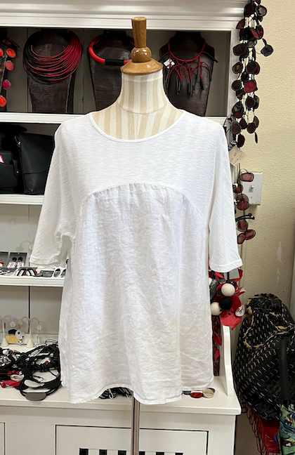 CUT LOOSE - Linen Combo Yoke Top - 5706111