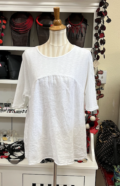 CUT LOOSE - Linen Combo Yoke Top